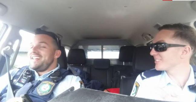 NSW police officers singing along to Frozen