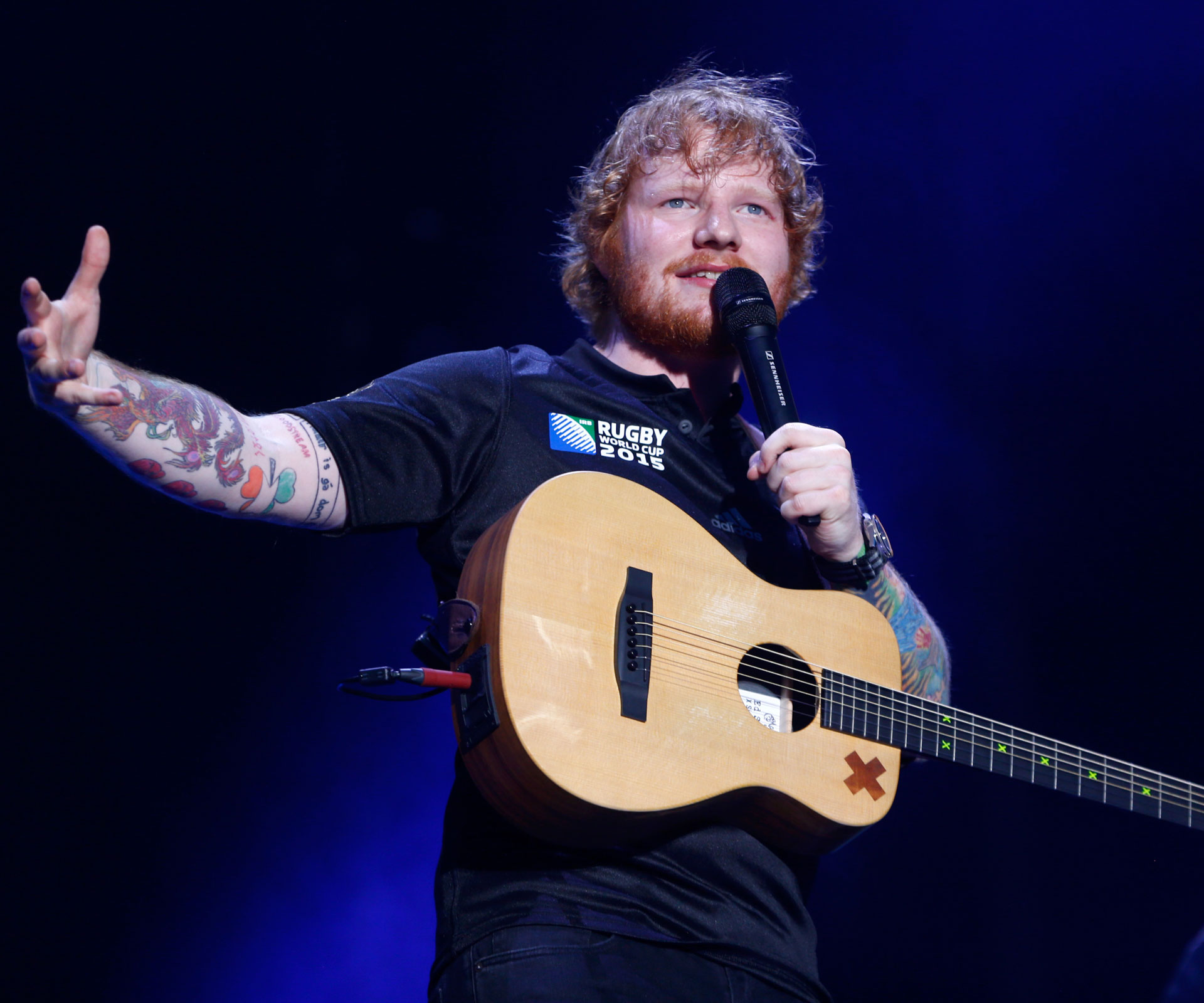Ed Sheeran performs in Auckland