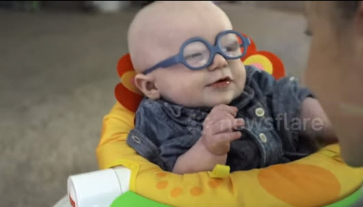 Little boy sees for the first time
