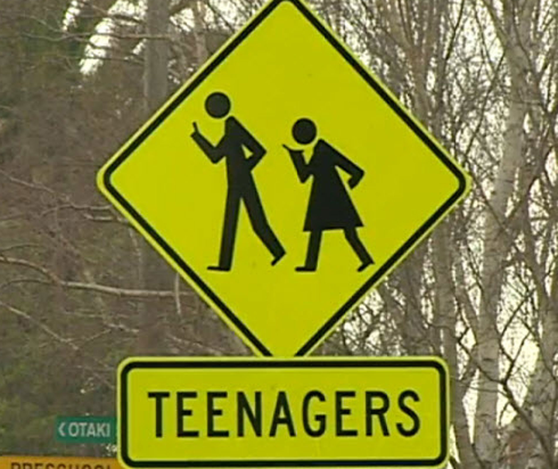 Teenagers crossing