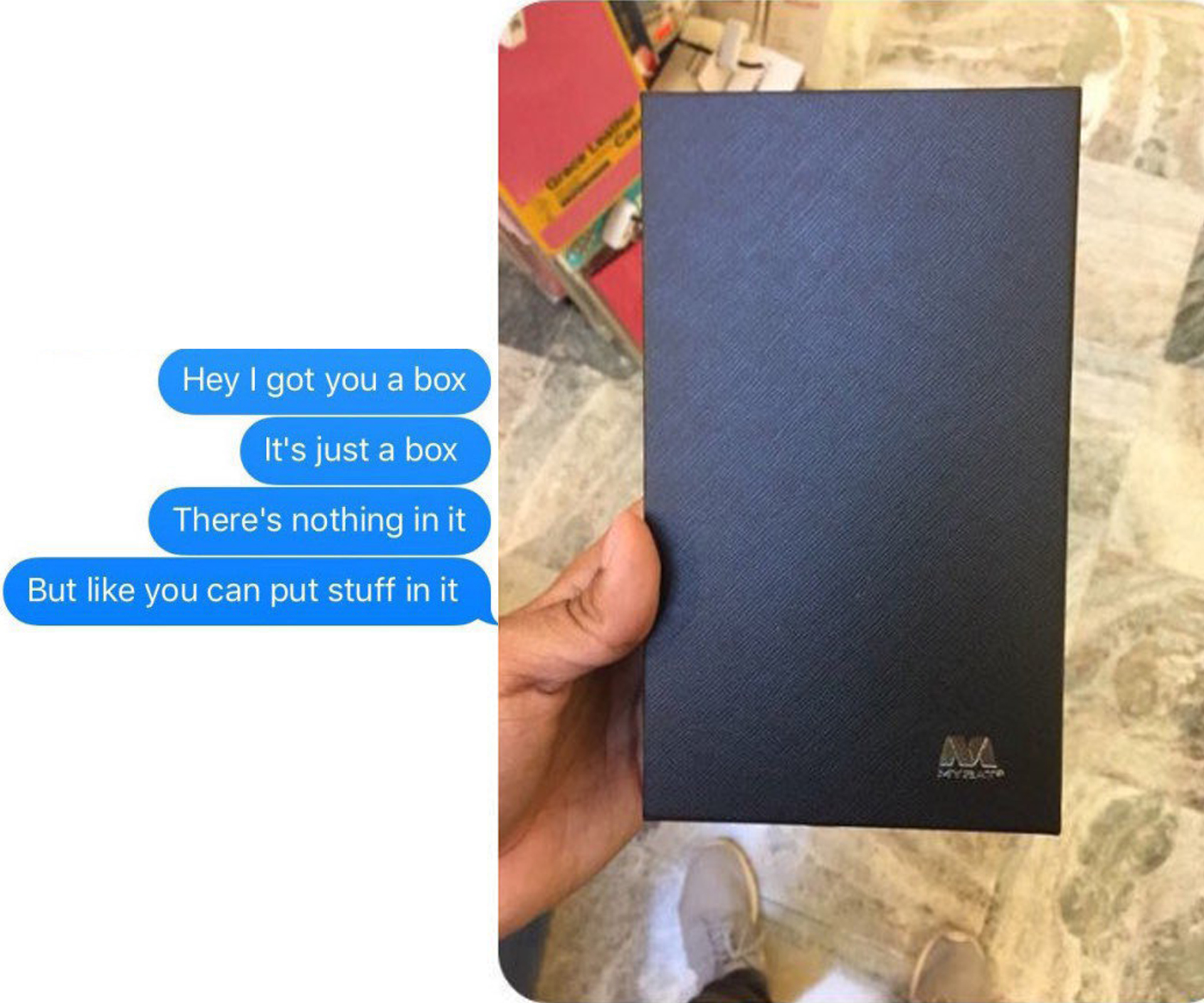 Man gives girlfriend empty box